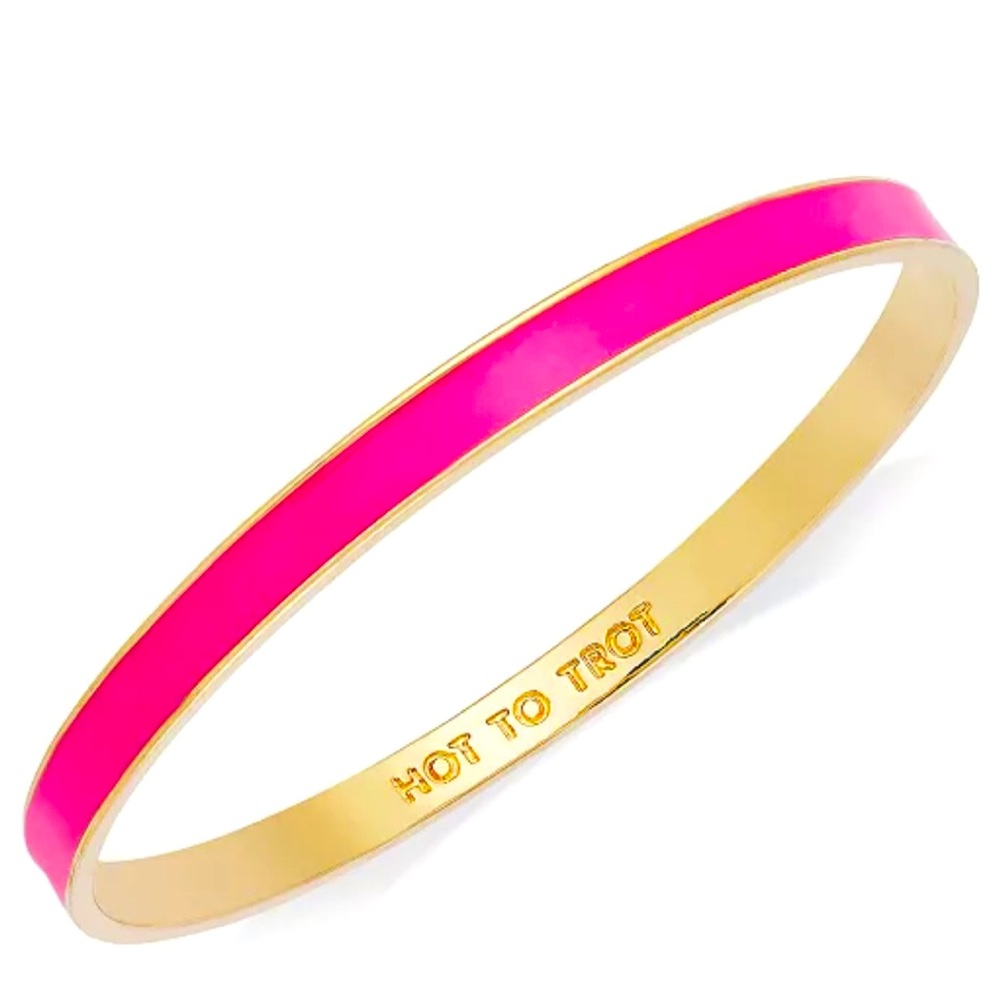 KATE SPADE Engraved Hot To Trot Idiom Bangle Bracelet